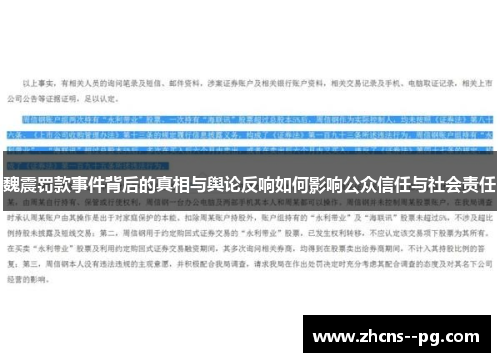 魏震罚款事件背后的真相与舆论反响如何影响公众信任与社会责任